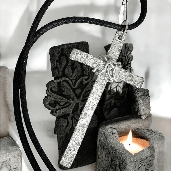 5 For $25💫Alternative Silver Aluminum Cross Pendant Necklace - Picture 3 of 5